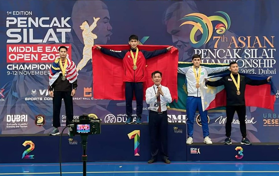 VĐV Vũ Duy Thành Hưng Yên giành huy chương vàng, hạng 60kg, Giải vô địch Pencak silat châu Á 2023